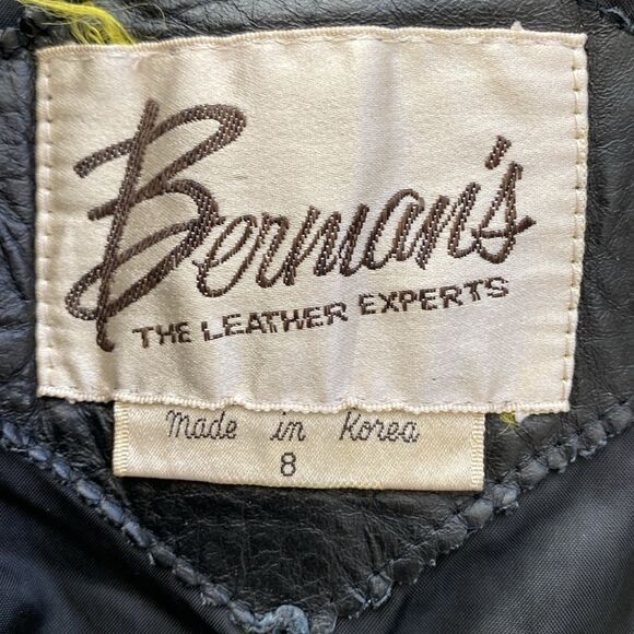NOT FOR SALE Vintage Berman’s the Leather Experts Black Cropped Women’s Vest - Picture 4 of 6